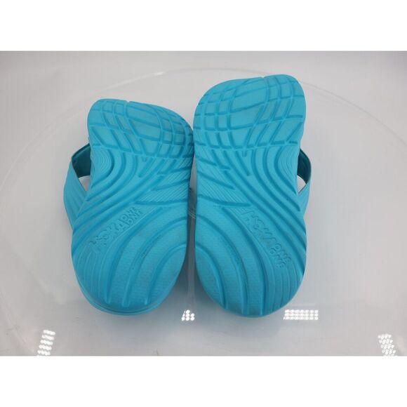 Hoka One One Ora Recovery Slide Mens 12 Blue Rubber Wedge Comfort Thong - Picture 8 of 11